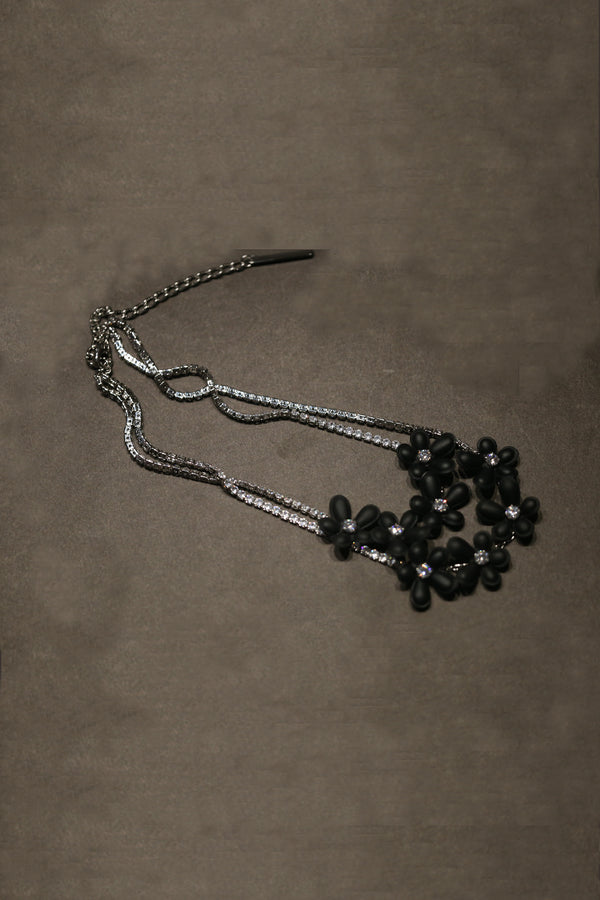 YVMIN YVMIN*SST Rubber Floral Double Layer Necklace 21371